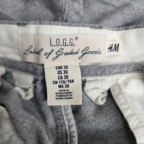 H&M Label of Graded Goods Gray Chino Type Cotton Shorts w/ Pockets Men's Size 30 - Picture 7 of 9